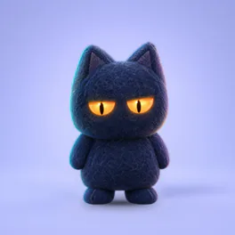 Monty, felt, on a lavender backdrop