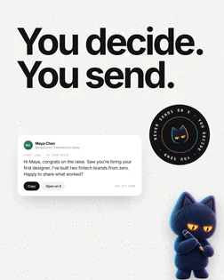 Campaign post: “You decide. You send.”