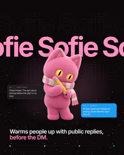 Campaign post: Sofie warms people up with public replies