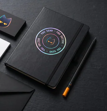 The seal on a notebook