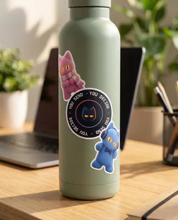 Stickers on a water bottle