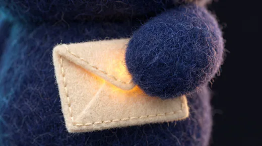 Monty’s paw on an envelope