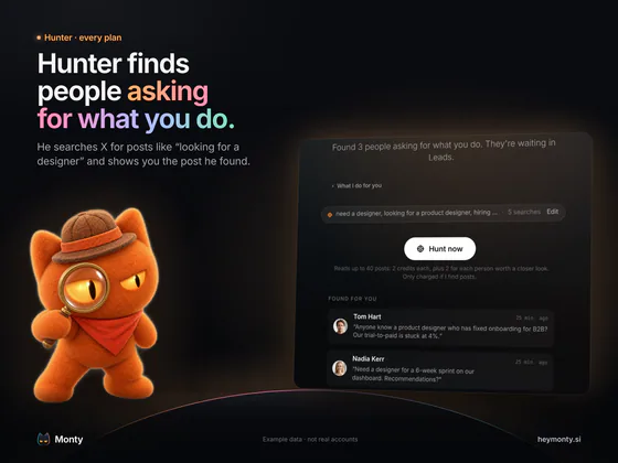 Feature post: Hunter finds people asking for what you do